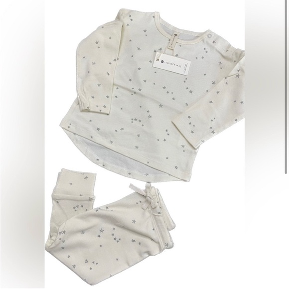 Quincy Mae Other - Quincy Mae 2pc Organic Cotton Set, Hi-Low Top & Drawstring Pants, Rylee + Cru